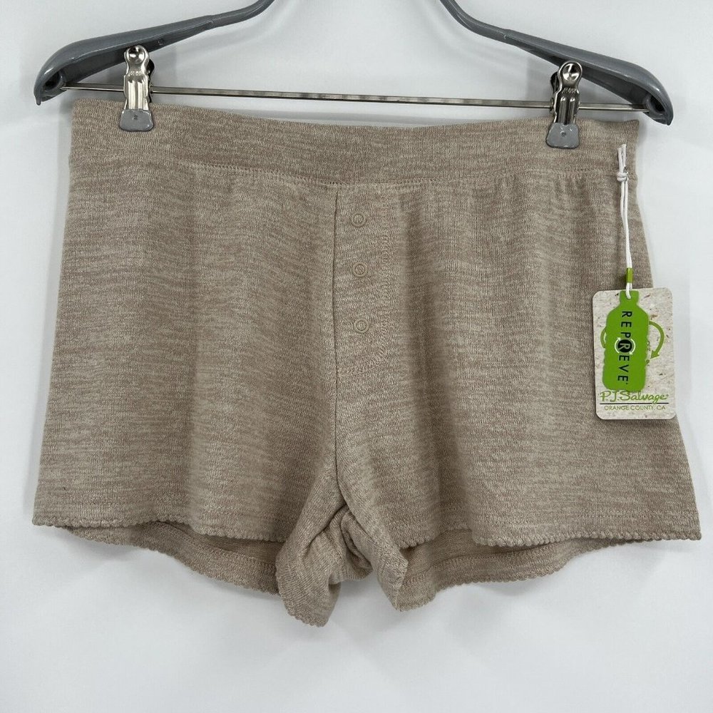 PJ Salvage Borrowed from the Boys Knit Pajama Shorts sz S Desert Stone RIRLS NWT